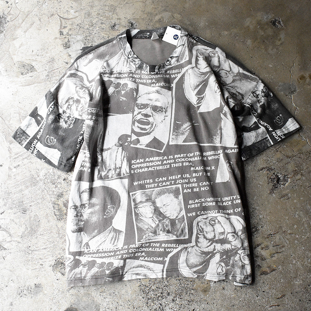 90's AOP！ “Malcolm X“ Tシャツ USA製 241202H