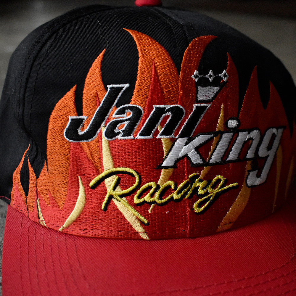 90's～ “JANI KING Racing” ファイヤーパターン レーシングキャップ デッドストック 250716H