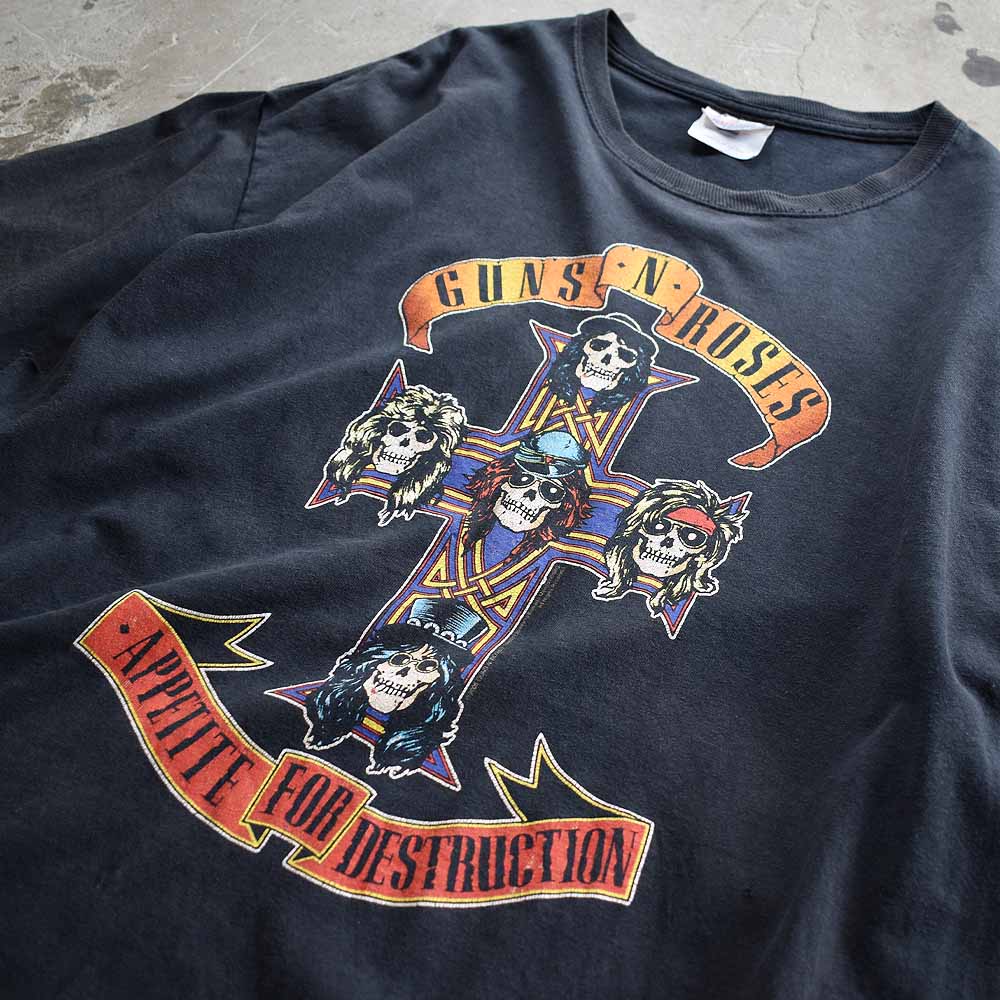 ガンズ・アンド・ローゼズ Appetite for Destruction ジャケットプリント バンドTシャツ 2005年 ヘインズ 古着
