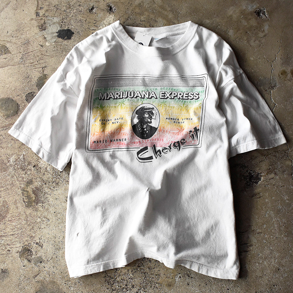 90's～ “Marijuana Express” American ExpressパロディTシャツ 240403H