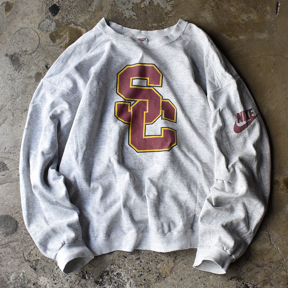 90's NIKE “USC Trojans football” 袖プリント！ スウェット USA製 240519H