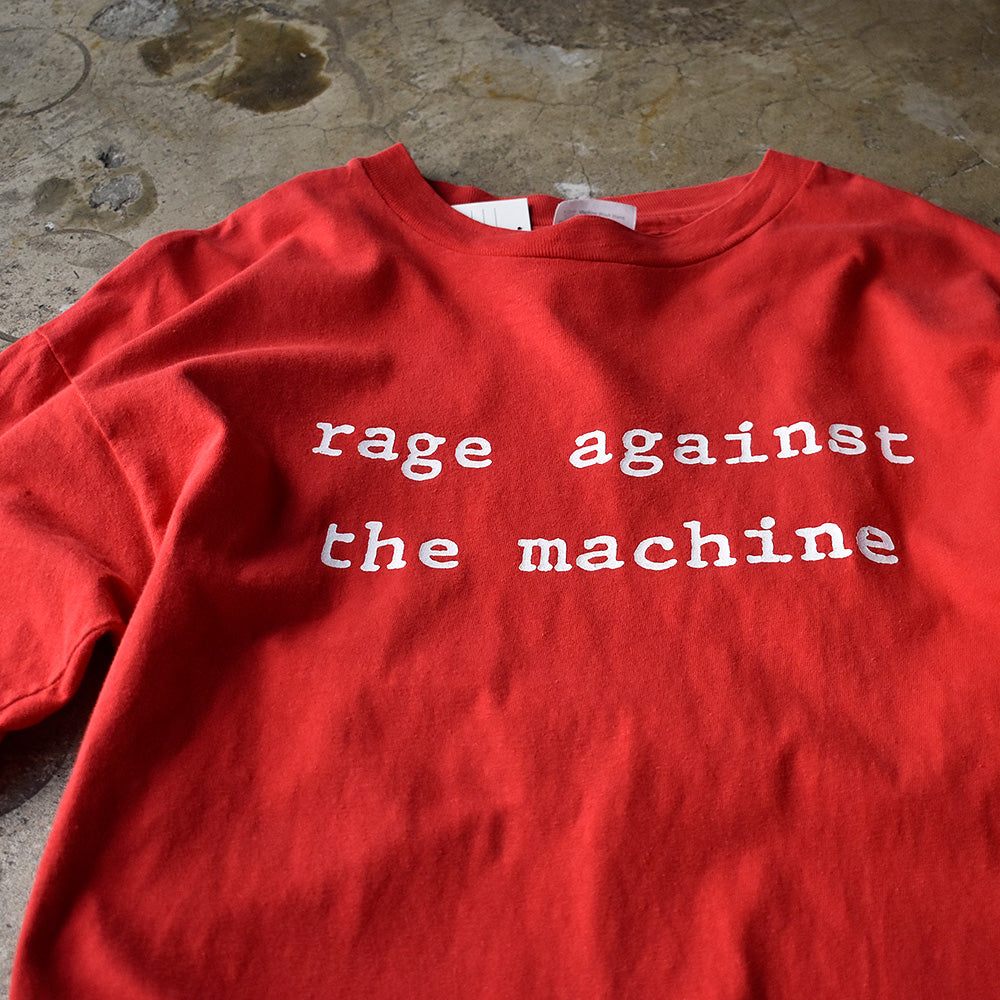 レイジ・アゲインスト・ザ・マシーン Tシャツ 90年代 赤 ホワイトプリント USA製 ヴィンテージ