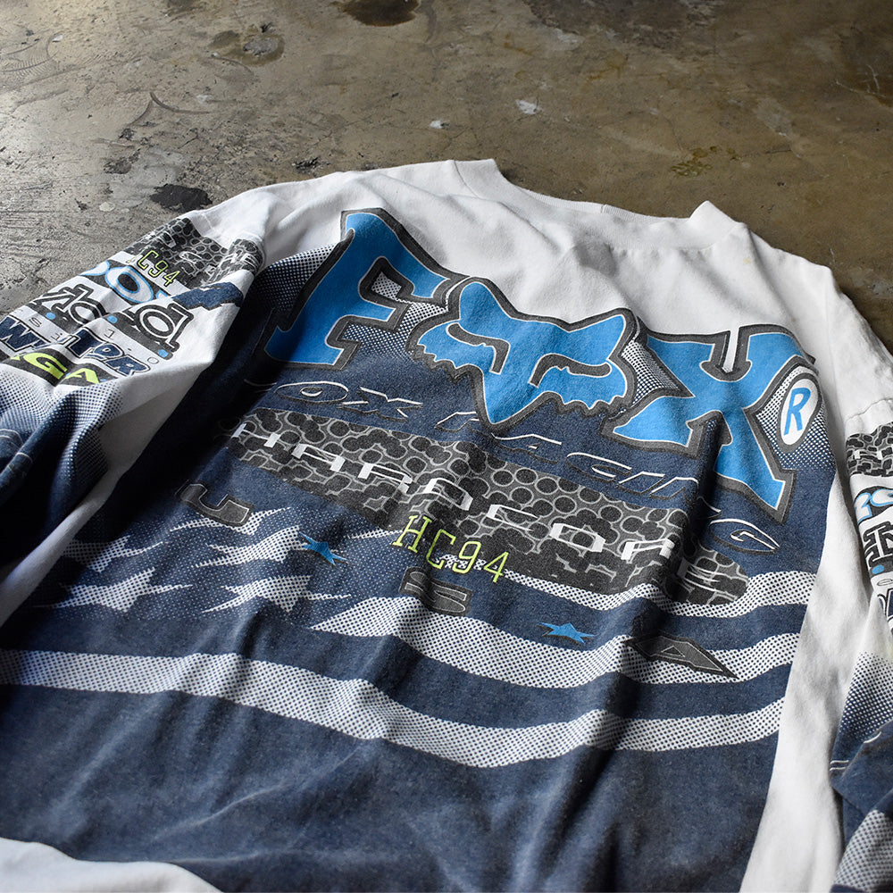 90's FOX RACING ロングスリーブTシャツ USA製 231208H
