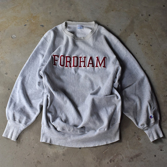 90's Champion/チャンピオン “FORDHAM” ワッペン RWスウェット USA製 230614