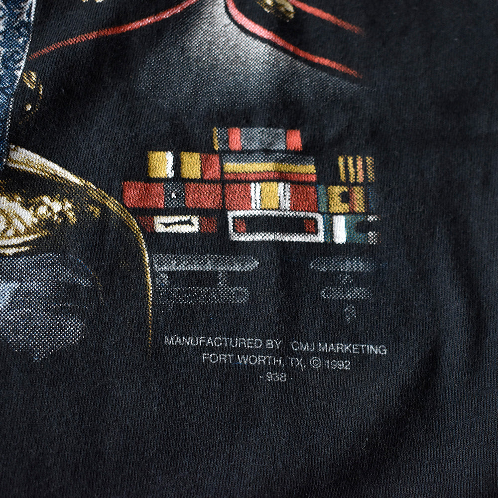 90's 3D EMBLEM “AMERICAN BY BIRTH MARINE BY CHOICE” スカル Tシャツ USA製 250606H