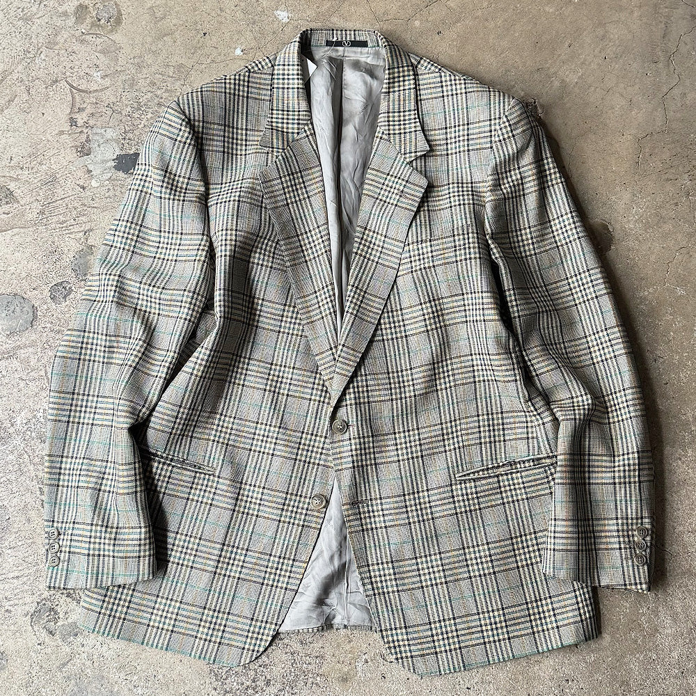 90's valentino UOMO チェック柄 テーラードジャケット Italy製 240313H
