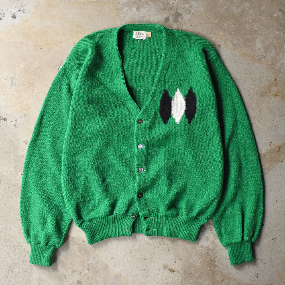 60’s Buffum’s  ダイヤモンド柄 ウール カーディガン 251010H