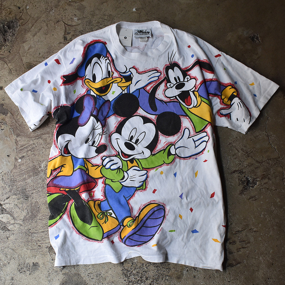 90's　AOP！　Disney/ディズニー　Mickey/ミッキー Tee　USA製　230528H
