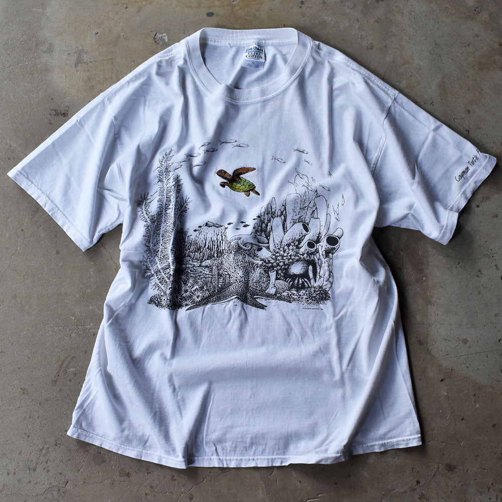 90’s “Cyman turtle farm” 亀 アニマルプリントTシャツ 231011