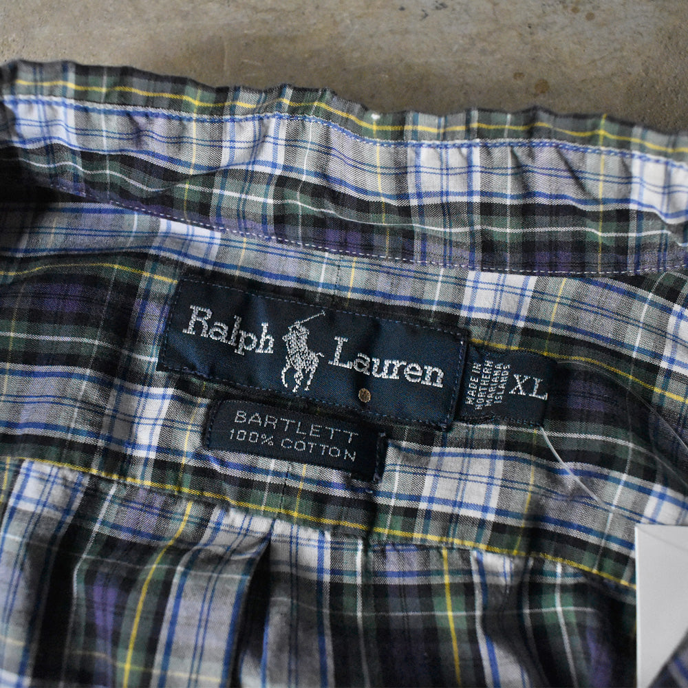 90's Ralph Lauren “BARTLETT” タータンチェック ボタンダウンシャツ 240327 S2066