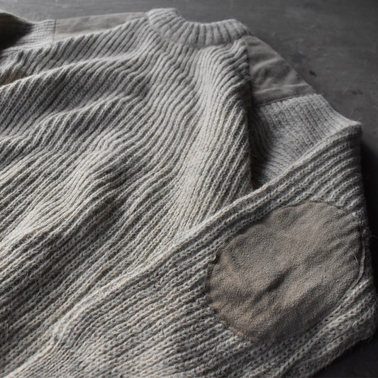 Cotswold Sheepskins and Woollens レザーパッチ ハンティング セーター 英国製 231219