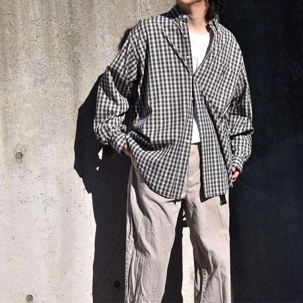90's Ralph Lauren “BIG SHIRT” タータンチェック ボタンダウンシャツ 240327 S2073