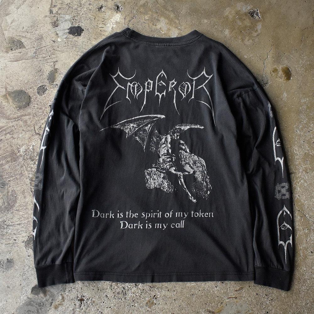 エンペラー Ensorcelled By Khaos ロゴ 両袖プリント ロングスリーブTシャツ 1997年 ユーロ製 XL ヴィンテージ