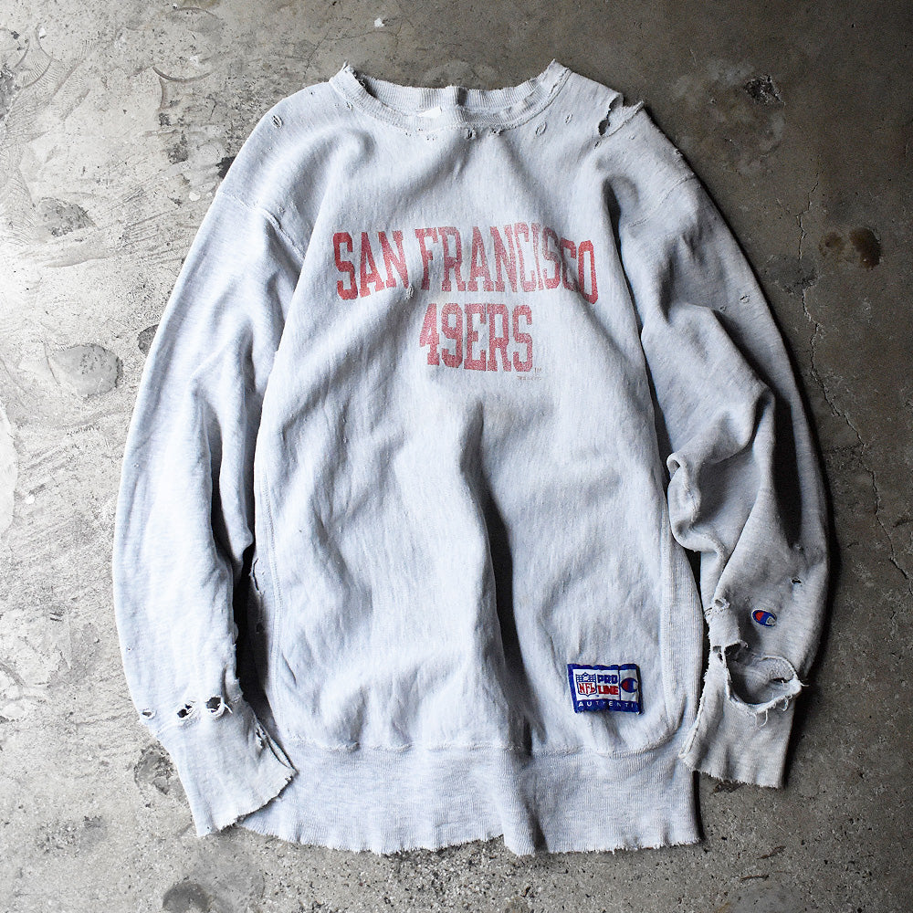 90's ボロ！ Champion “San Francisco 49ers” RWスウェット 240515H