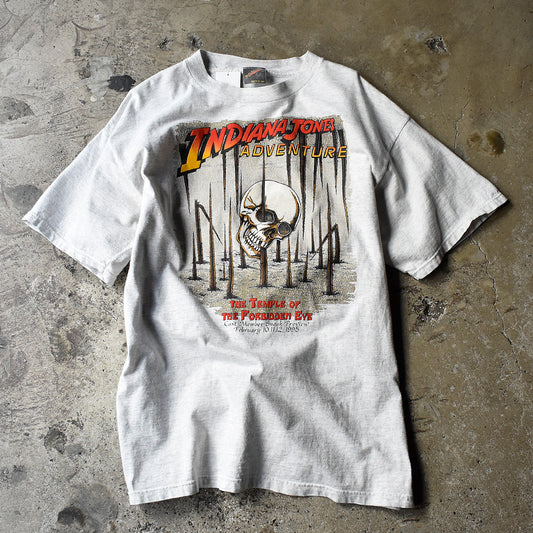 90's Disney “Indiana Jones Adventure“ スカル テーマパーク ムービー Tシャツ USA製 241202H
