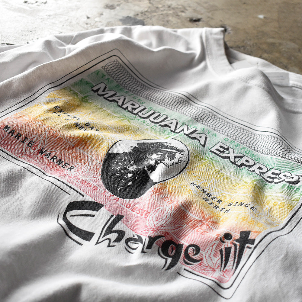 Marijuana Express アメリカン・エキスプレス パロディ Tシャツ 1990年〜 ラスタカラー ヴィンテージ
