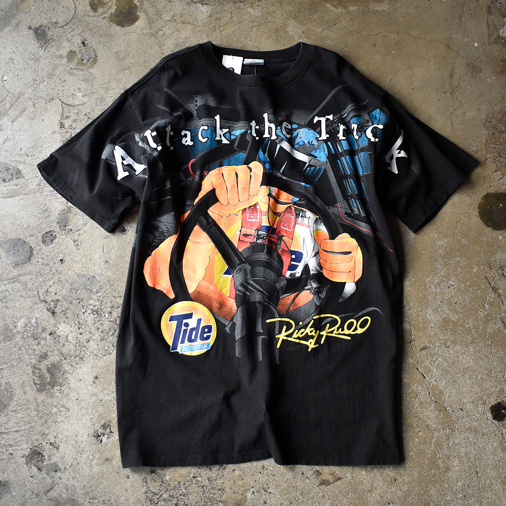 90's～ AOP！ Attack the Track “Tide” Racing Tシャツ 240726H