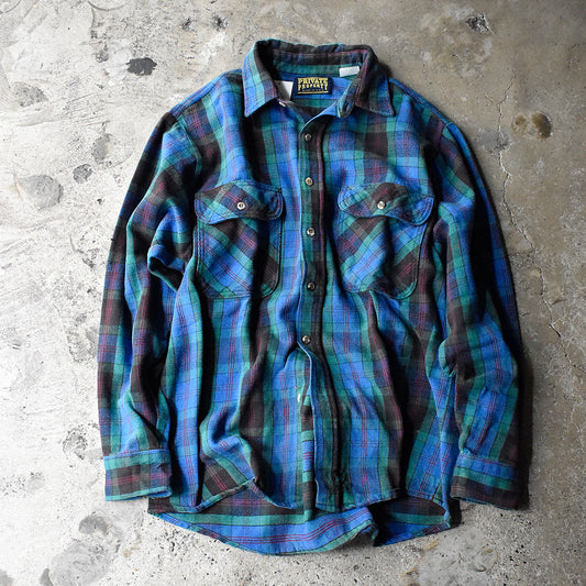 90's PRIVATE PROPERTY チェック柄 ヘビーネルシャツ USA製 250305H