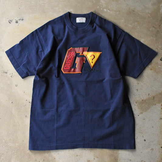 90's GUESS レザーパッチ ロゴ Tシャツ USA製 240724