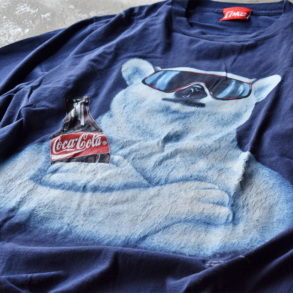 90's　Coca-Cola/コカ・コーラ POLAR BEAR “ALWAYS” アニマルプリント Tシャツ　USA製　230713