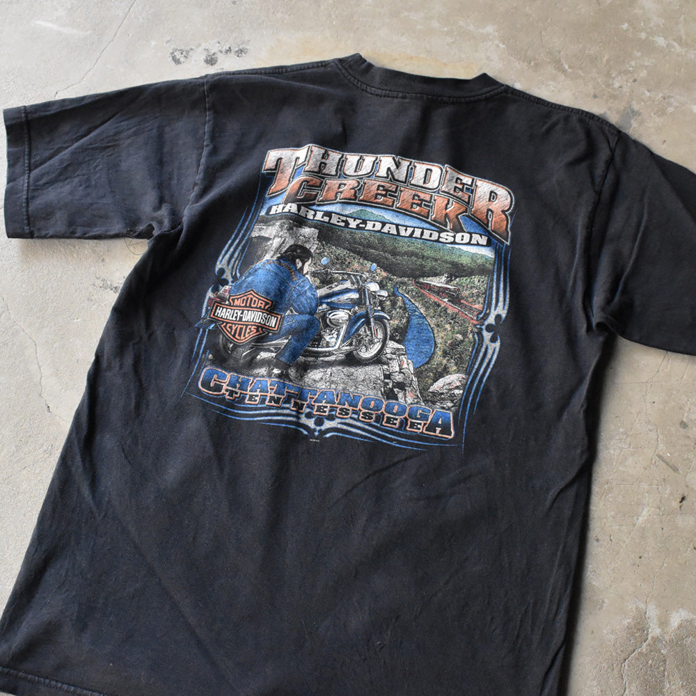 Y2K Harley Davidson 両面プリント Tシャツ 240904