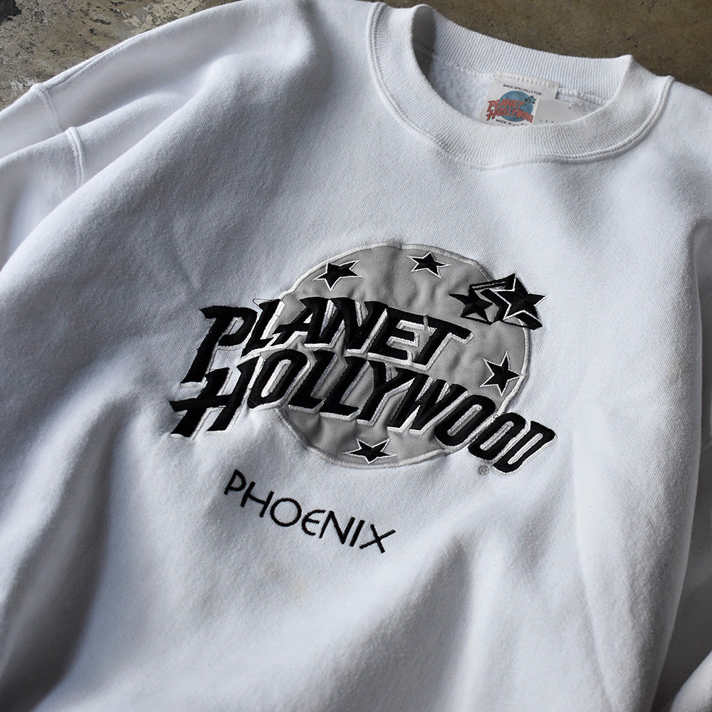 90's “PLANET HOLLYWOOD” ロゴワッペン スウェット USA製 240320H