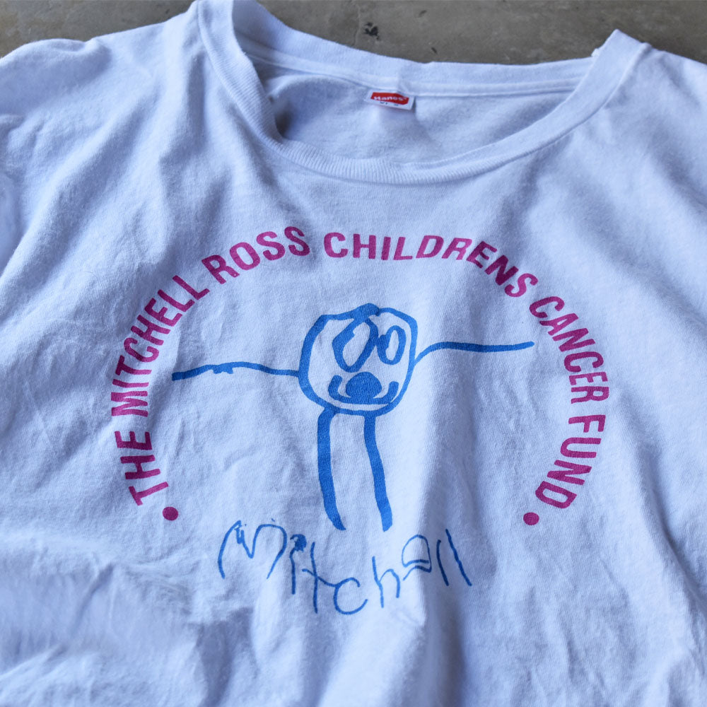 90’s Hanes “THE MITCHELL ROSS CHILDRENS CANCER FUND” アートTシャツ USA製 240804