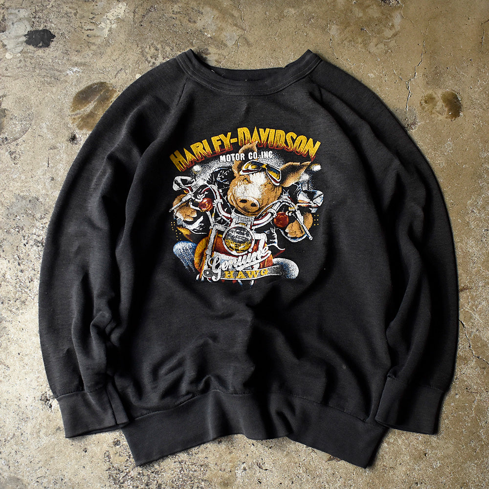 80’s Harley Davidson “Pig×Skull” HAWG スウェット 240208H