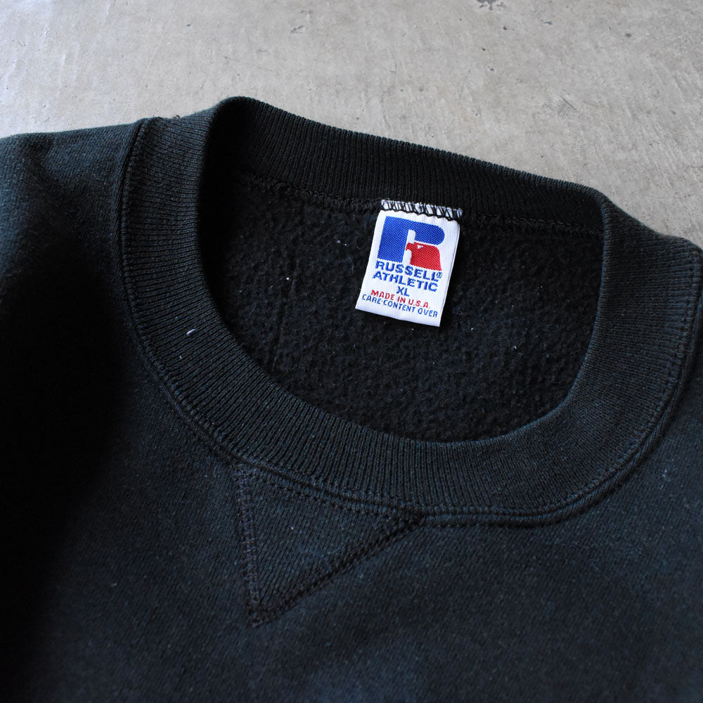 90’s RUSSELL ATHLETIC 雰囲気◎ ブラック 無地 スウェット USA製 250110