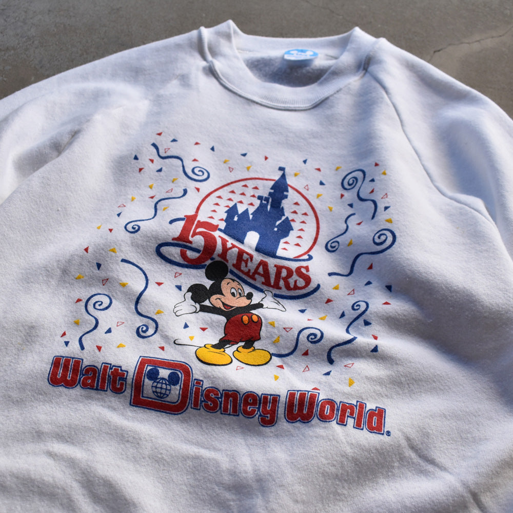 80's　Disney/ディズニー ”15YEARS Walt Disney World” ラグラン スウェット　USA製　230726