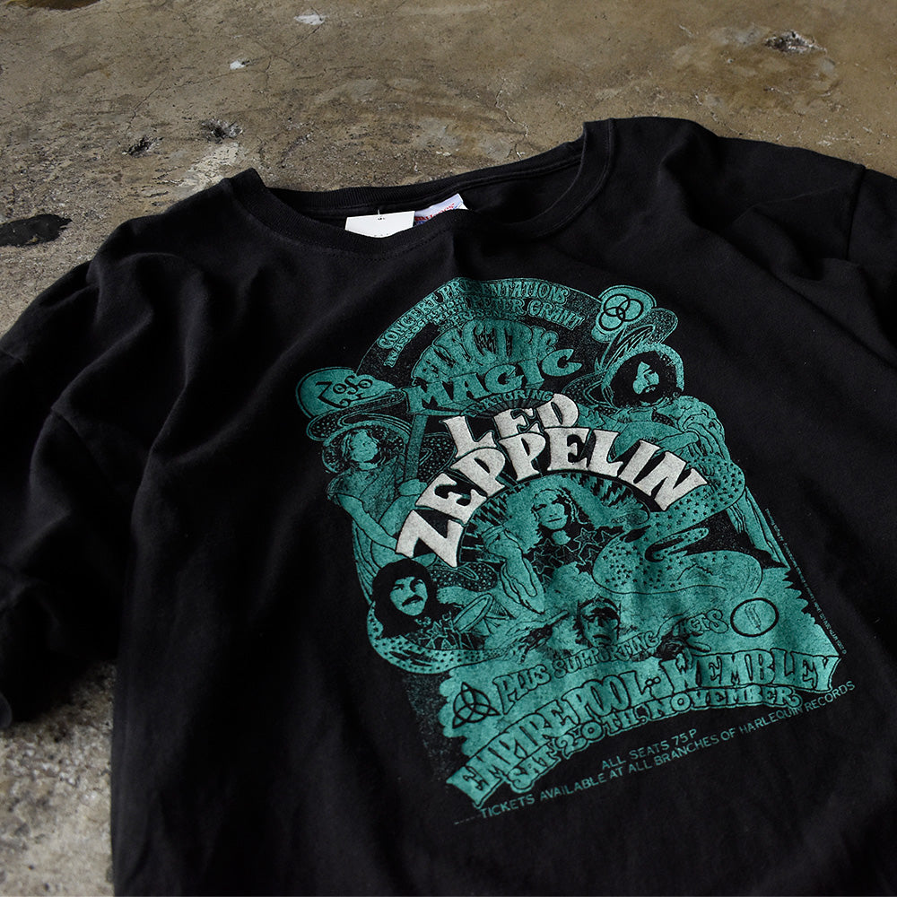 レッド・ツェッペリン ELECTRIC MAGIC ポスターグラフィック Tシャツ 2005年 ブラック ヘインズ 古着