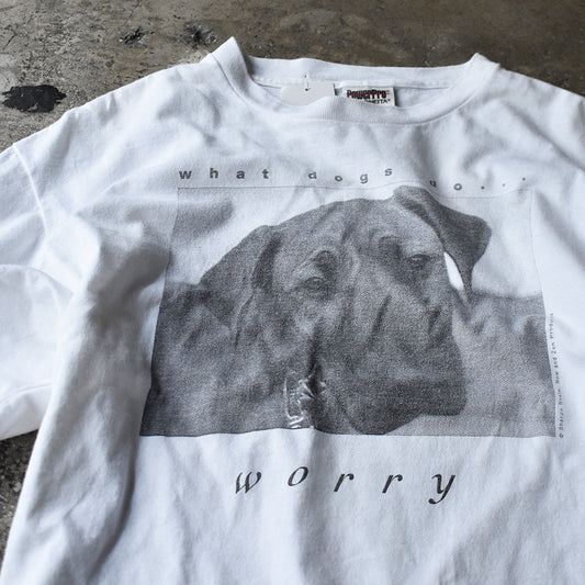 90's Sharon Beals “what dogs do worry“ Dog フォトTシャツ 240831H