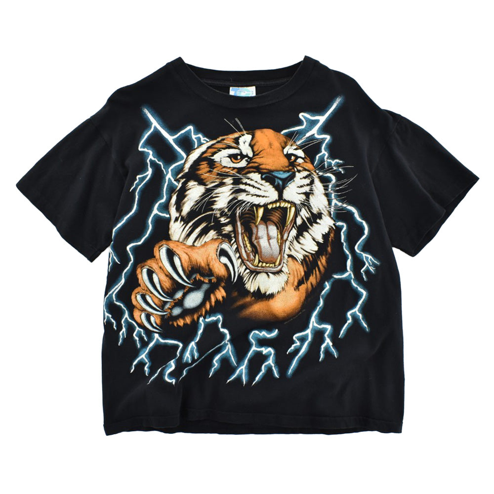 90's American Thunder "稲妻＆タイガー" アニマルTシャツ 260731H