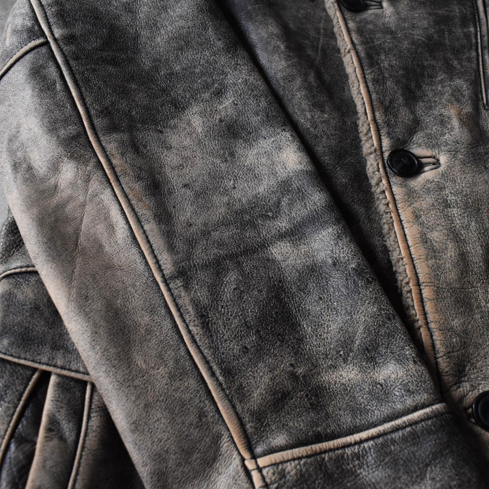 90’s Trapper レザージャケット カーコート 鬼フェード 251118H