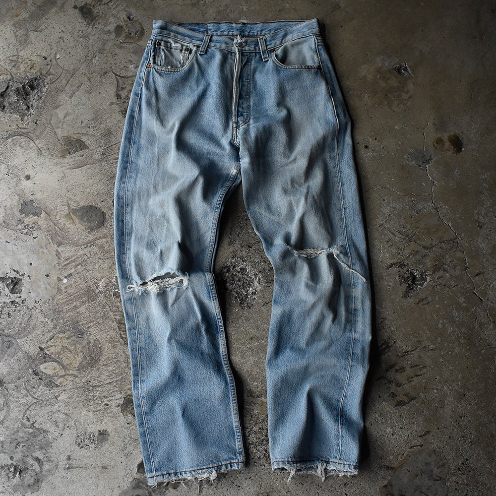 Y2K　ダメージ！　Levi's/リーバイス　501　デニムパンツ　Euro製　230903H