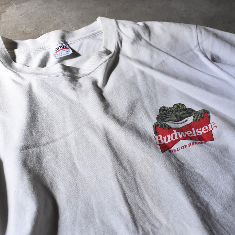 90's anvil “Budweiser / JUMP ON A BUD” カエル ビール 企業 Tシャツ USA製 240419
