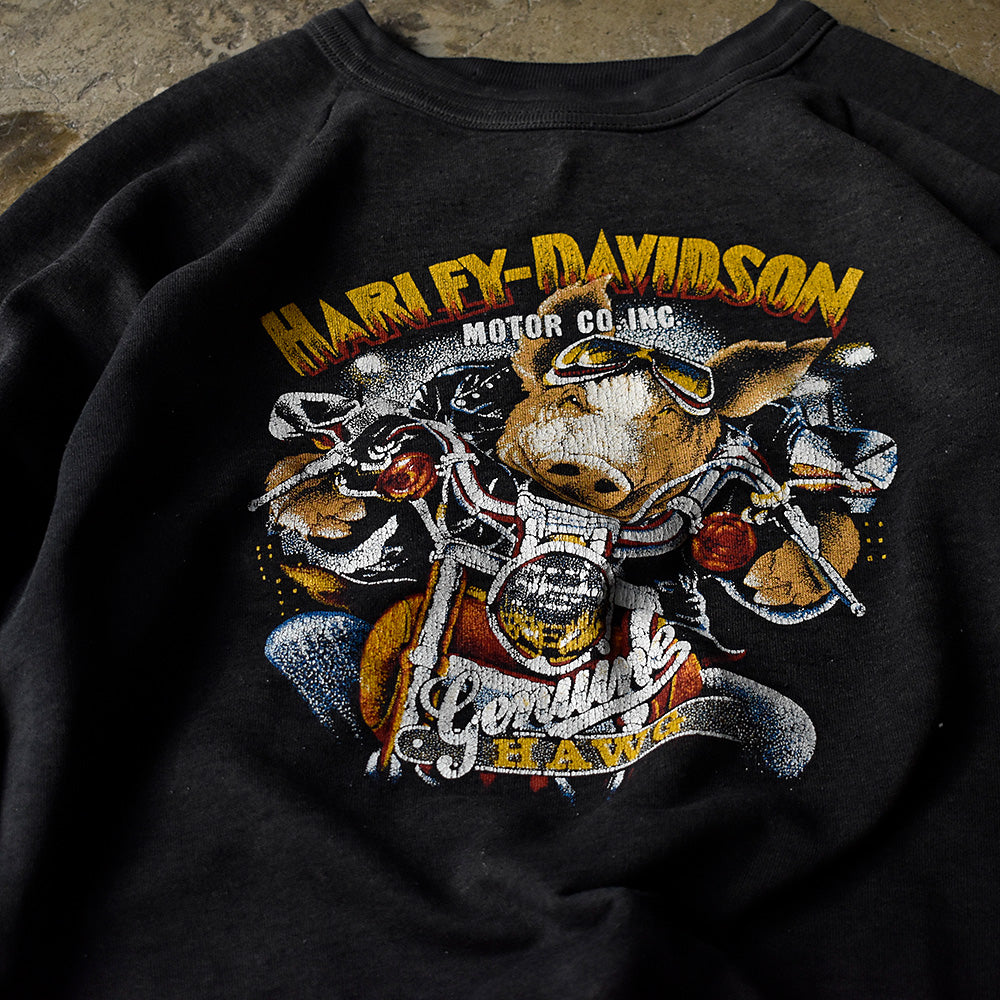 80's Harley Davidson “Pig×Skull” HAWG スウェット 240208H