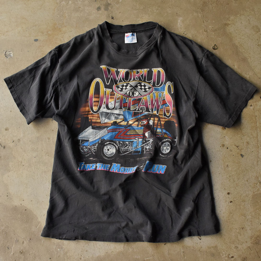 90’s “World of Outlaws” 雰囲気抜群！ 両面プリント レーシングTシャツ USA製 240709