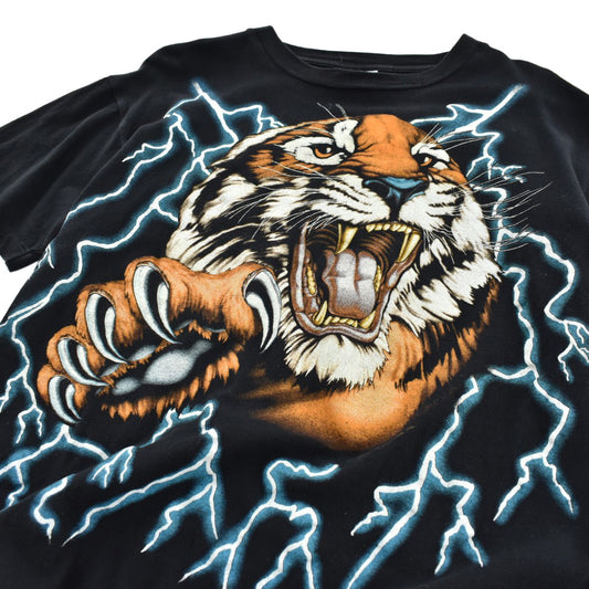 90's American Thunder "稲妻&タイガー" アニマルTシャツ 260731H