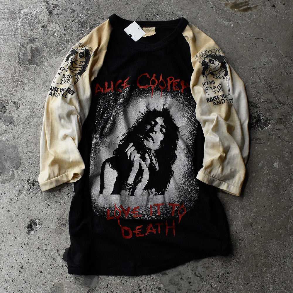 80's　Alice Cooper/アリス・クーパー　"Raise Your Fist and Yell"　World Tour Raglan sleeve Tee　 230814H