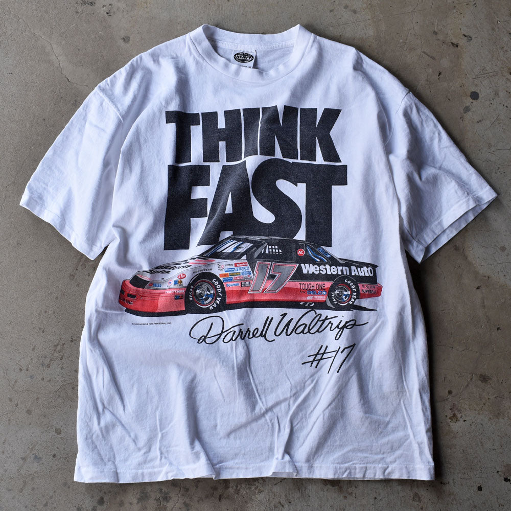 80's　“Darrell Waltrip/ダレル・ウォルトリップ #17 THINK FAST” レーシングTシャツ　USA製　230530