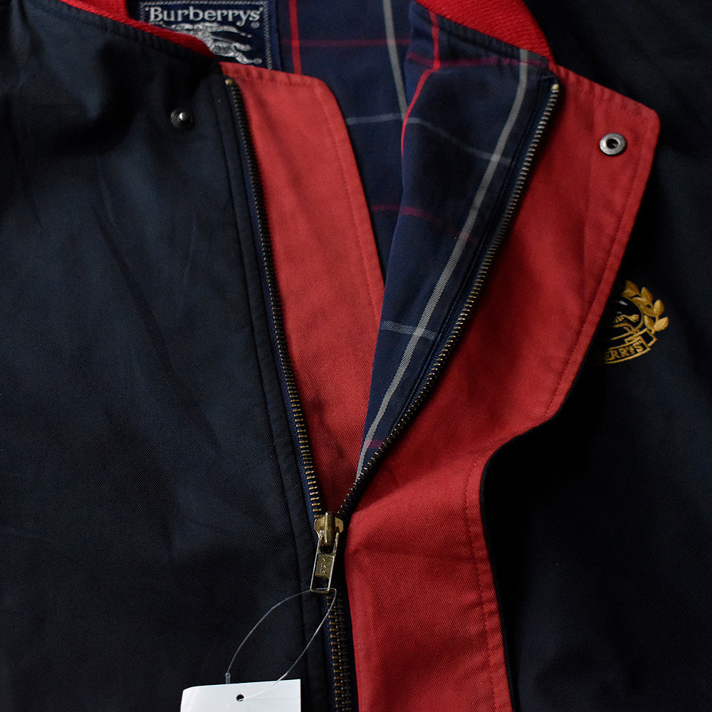 80's Burberrys エンブレム刺繡  コットンフルジップジャケット イングランド製 231006H