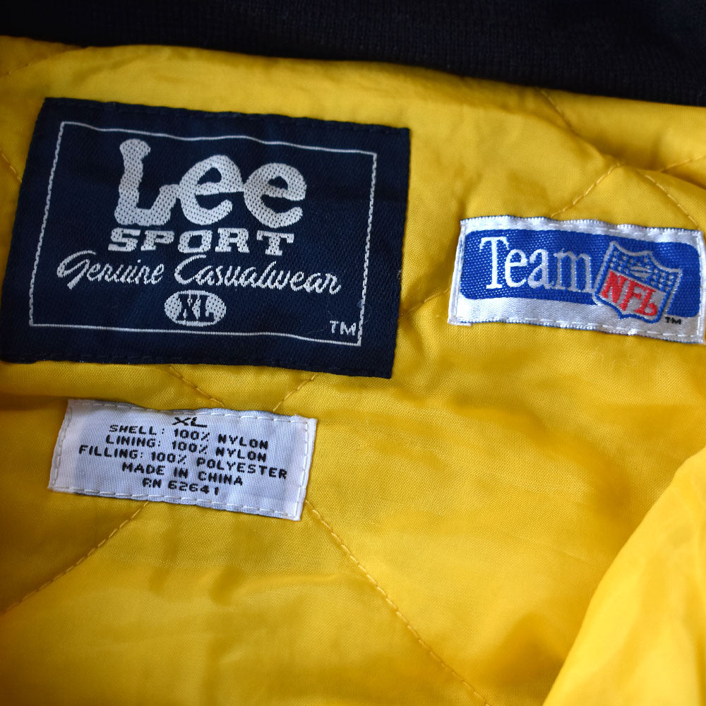 90’s Lee SPORTS “NFL Pittsburgh Steelers” 中綿入り フード ナイロンプルオーバー 240111