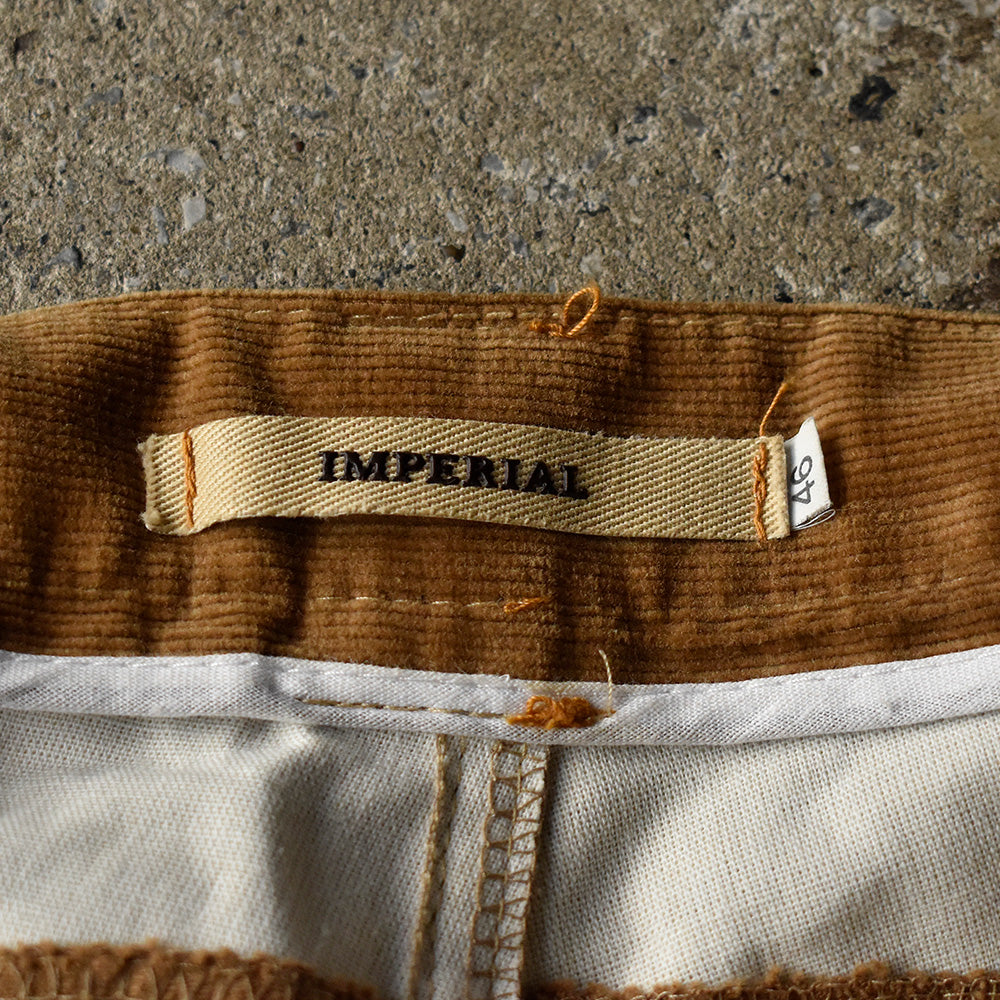 IMPERIAL フェイクレザー切り替え コーデュロイフレアパンツ Italy製 240317H
