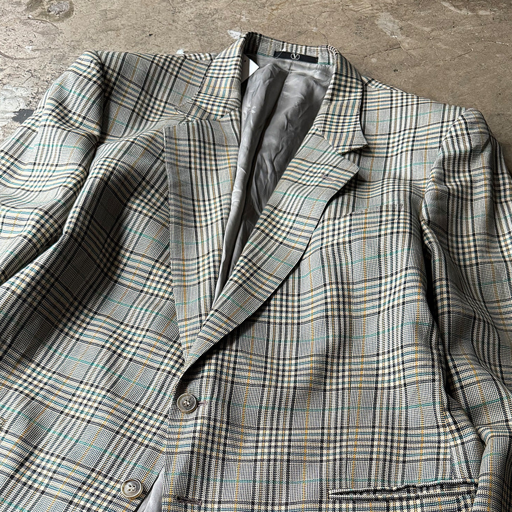90's valentino UOMO チェック柄 テーラードジャケット Italy製 240313H