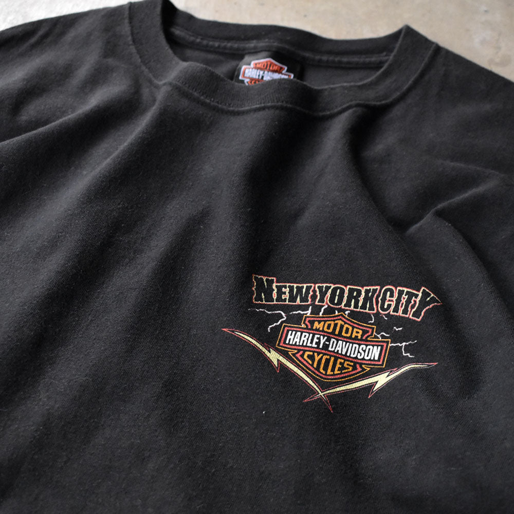 ハーレーダビッドソン NEW YORK CITY イーグル Tシャツ 2009年 ブラック USA製 古着