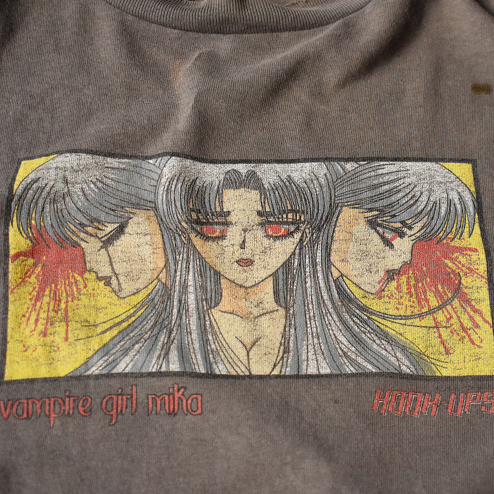 90's HOOK-UPS “Vampire Girl Mika” Skate Tシャツ 231128H