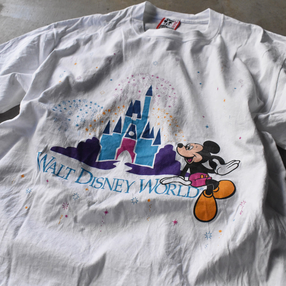 メンズ 【海外限定】90s DISNEY WORLD ミッキー×ウォルト Tシャツ XL