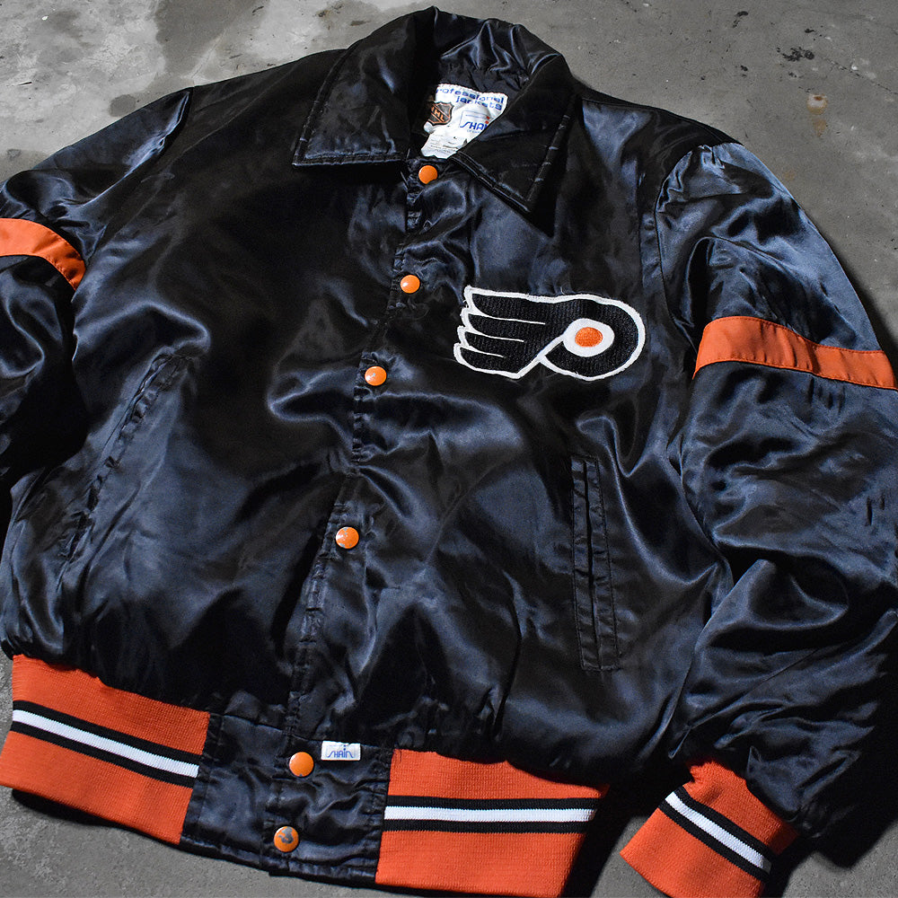 80’s SHAIN “NHL Philadelphia Flyers” ナイロン スタジャン アワードジャケット 240227