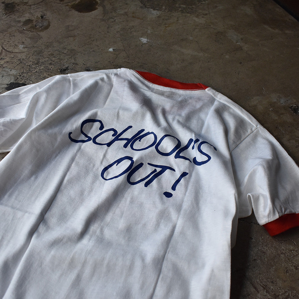 70's　デッドストック！　Alice Cooper/アリス・クーパー　"School's Out"　Ringer Tee　 230710H